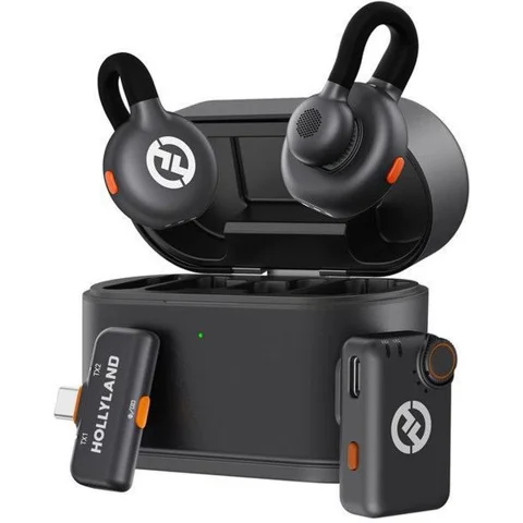 HOLLYLAND Micro-cravate sans fil Hollyland LARK M2S Combo – 300m portée réduction de bruit 30h autonomie USB-C pour vlog interview live