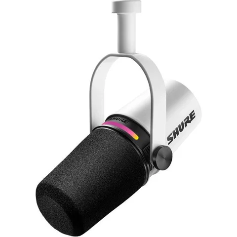 Shure Microphone USB - SHURE - MV7+-W - Dynamique - Double connectivité - Écran tactile LED