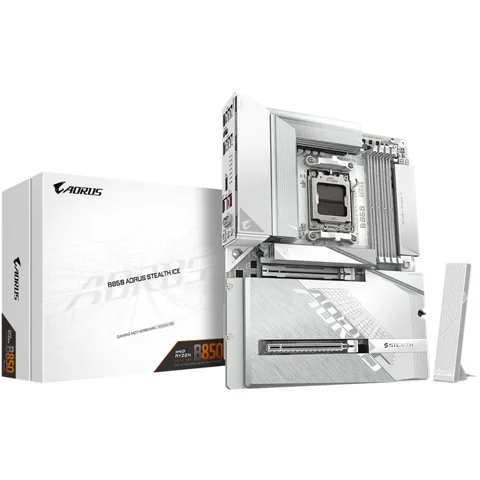 Gigabyte Carte mère - GIGABYTE - B850 A STEALTH ICE - Format ATX - Chipset AMD B850 - DDR5 & PCIe 5.0 - WiFi 7