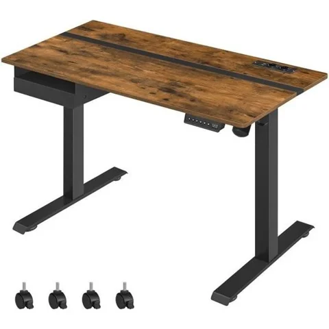 VASAGLE VASAGLE Bureau Électrique Réglable en Hauteur Bureau Assis-Debout Surface 60 x 120 cm Réglable en Continu Fonction Mémoire de 4