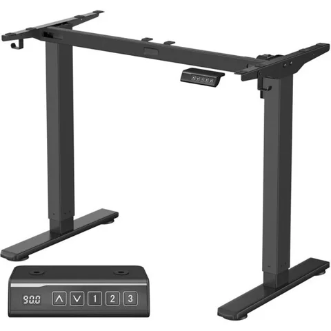 VASAGLE VASAGLE Bureau Électrique Réglable en Hauteur sans Plateau de Table Fonction Mémoire 3 Hauteurs Acier Noir dencre